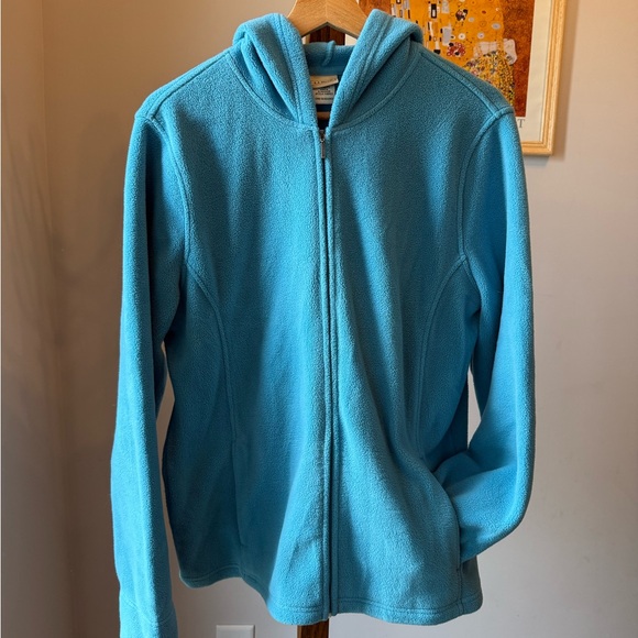 Women's L.L. Bean Blue Fleece Jacket - Picture 3 of 6